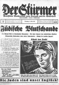 Seit 1923 hetzte Julius Streicher mit seinem Schmierblatt "Der Stürmer" gegen Juden; die Auflage schnellte binnen weniger Jahre von 25.000 auf 500.000 Exemplare hoch.