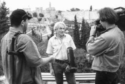 Team der Medienwerkstatt Franken beim Interview mit Werner Braun in Jerusalem